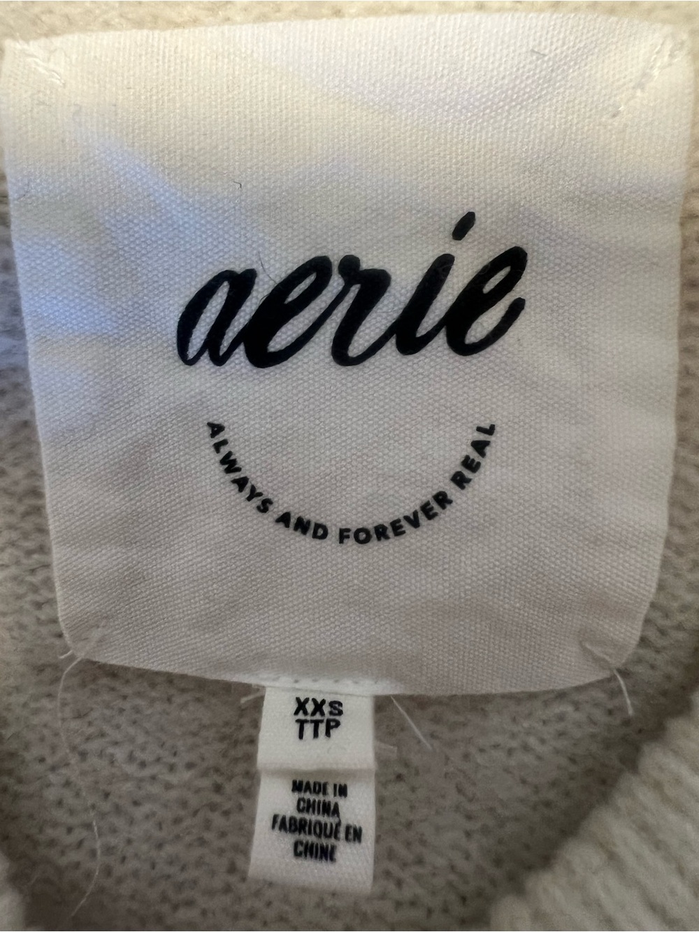 aerie Cream Striped Cowl-Neck Sweater with Pastel Accents | Oversized - Picture 3 of 7